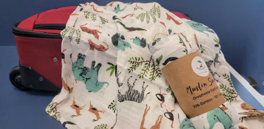 Sooki - Elephant Lion Jungle Animals Super Soft Bamboo Cotton (Muslin) Swaddle Blanket